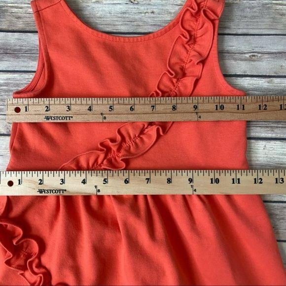 Janie & Jack Girls Persimmon Ruffle Ponte Dress 4 - Picture 8 of 11
